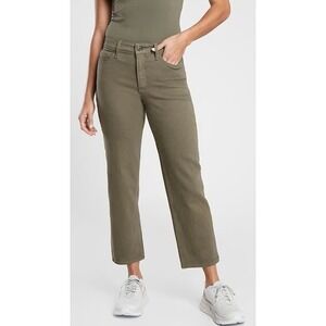 ATHLETA Flex Stretch Straight Crop‎ Jean Olive Green 657558 Women's 10